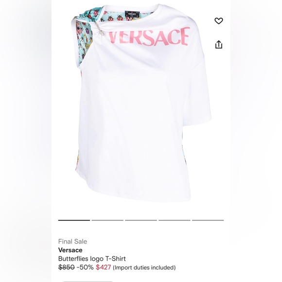 Versace butterflies logo top with Medusa pin - Picture 2 of 10